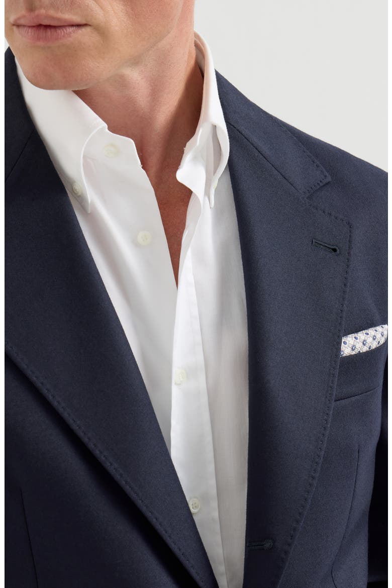 Virgin wool flannel deconstructed Cavallo blazer, Alternate, color, Blue