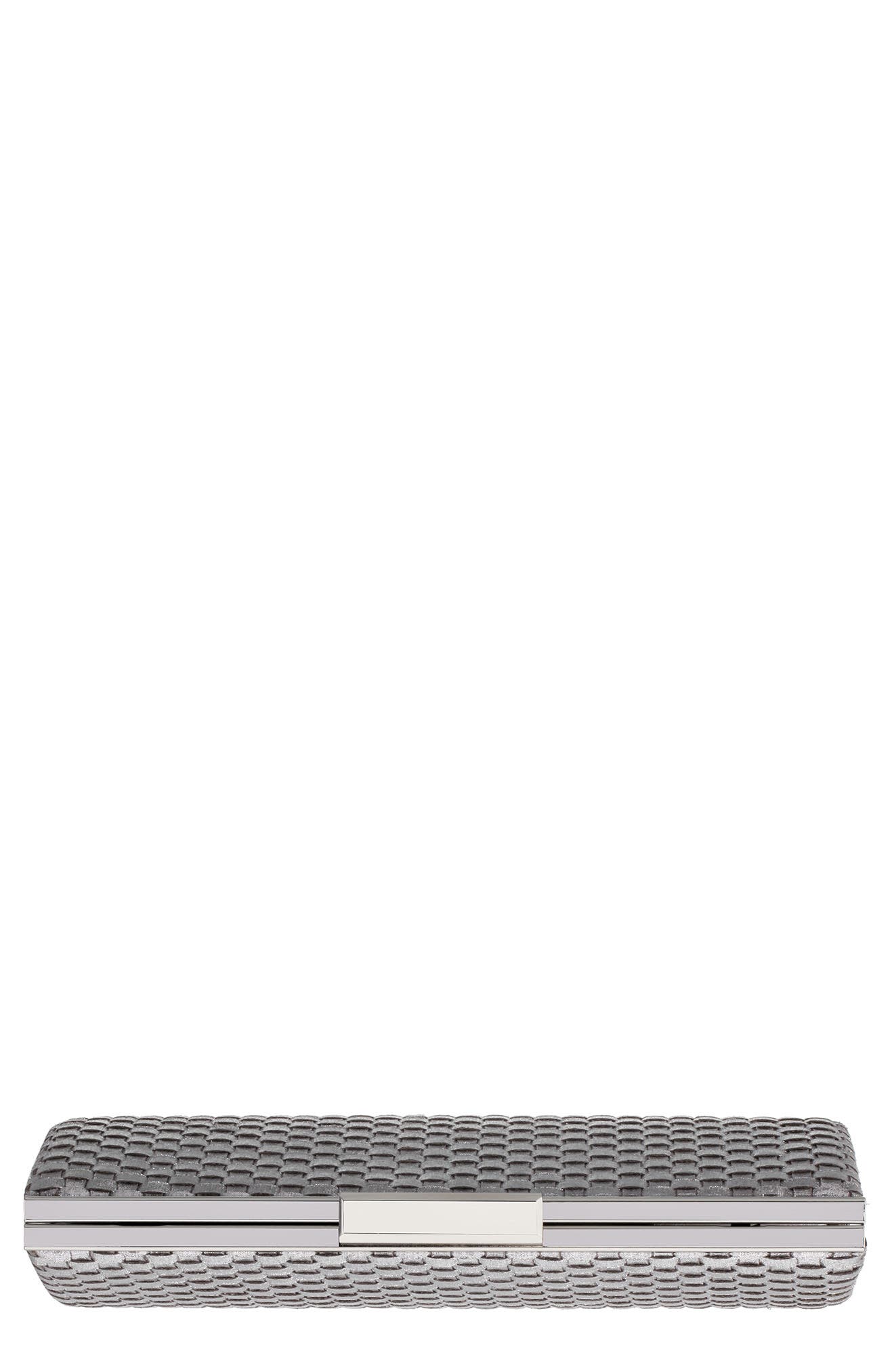 Lena Woven Frame Clutch, Alternate, color, SILVER