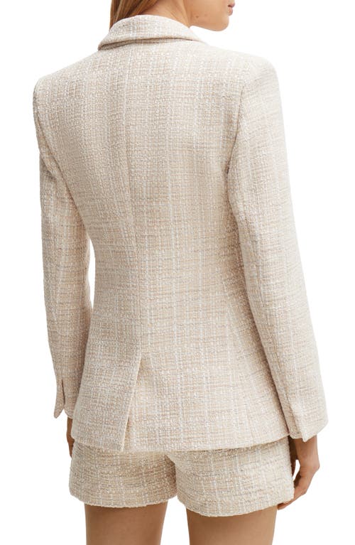 Shop Hugo Boss Boss Jarinara 3 Tweed Blazer In Shell Pink Tweed