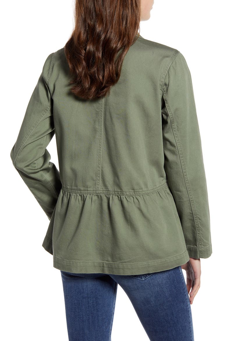 Drop Shoulder Flounce Cotton Jacket (Nordstrom Exclusive), Alternate, color, LIPD- LILY PAD