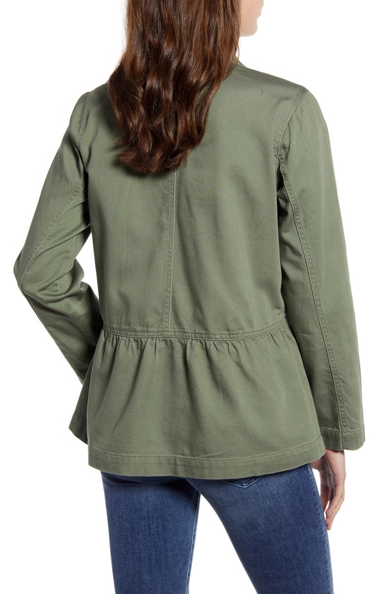 Wit & Wisdom Drop Shoulder Flounce Cotton Jacket, Alternate, color,