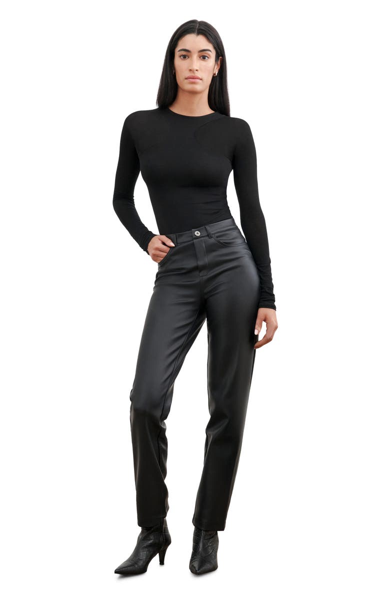 Marcella Yada Contrast Knit Top, Alternate, color, Black