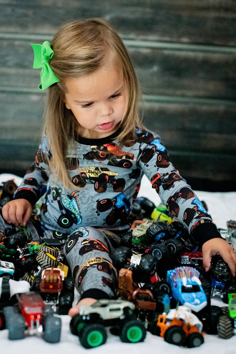 Monster Jammies 2 Piece Pajama Set, Alternate, color, Gray