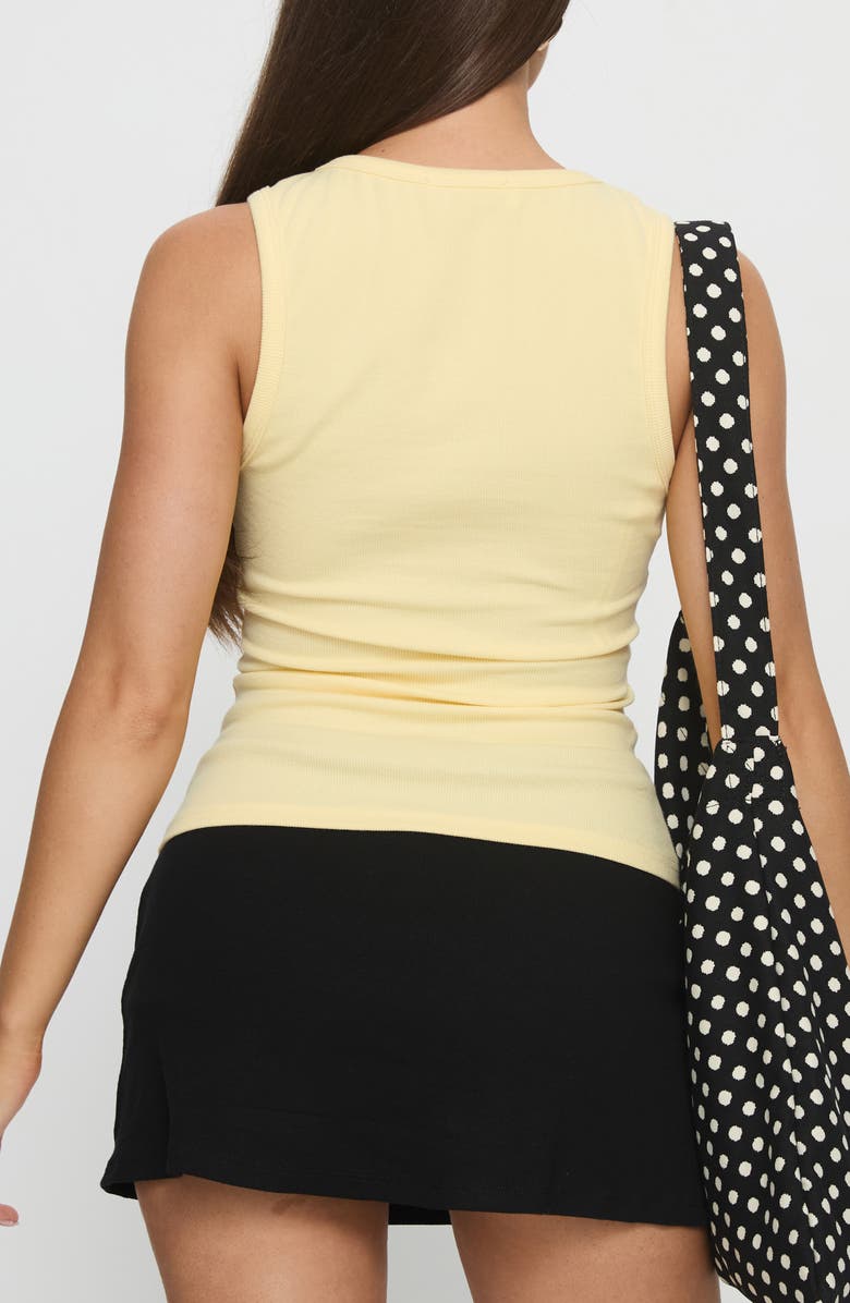 Princess Polly Baseline V-Neck Rib Tank, Alternate, color, Yellow