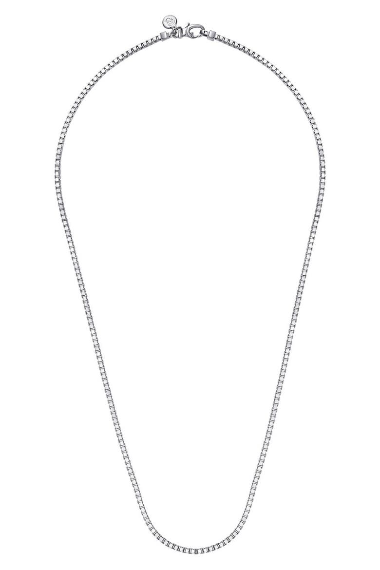 Facets Sterling Silver Box Chain Necklace, Alternate, color, STERLING SILVER