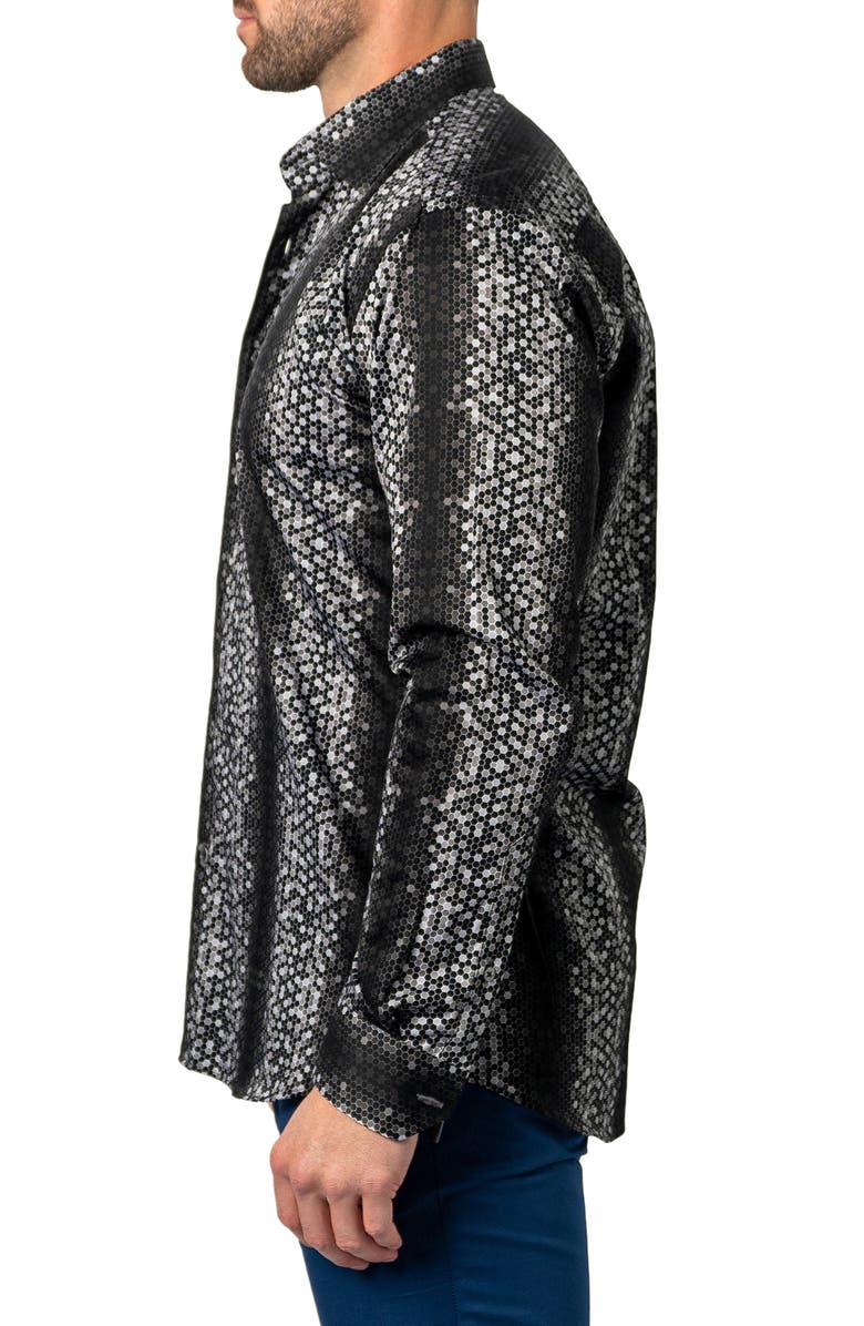 Maceoo Fibonacci Bee Regular Fit Print Button-Up Shirt, Alternate, color,