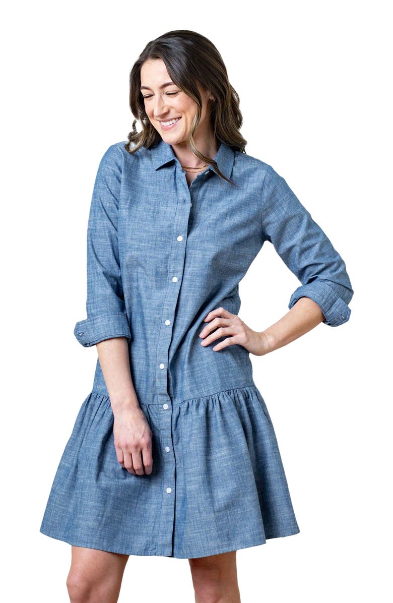 Hope & Henry Women's Organic Drop Waist Shirt Dress, Alternate, color, 