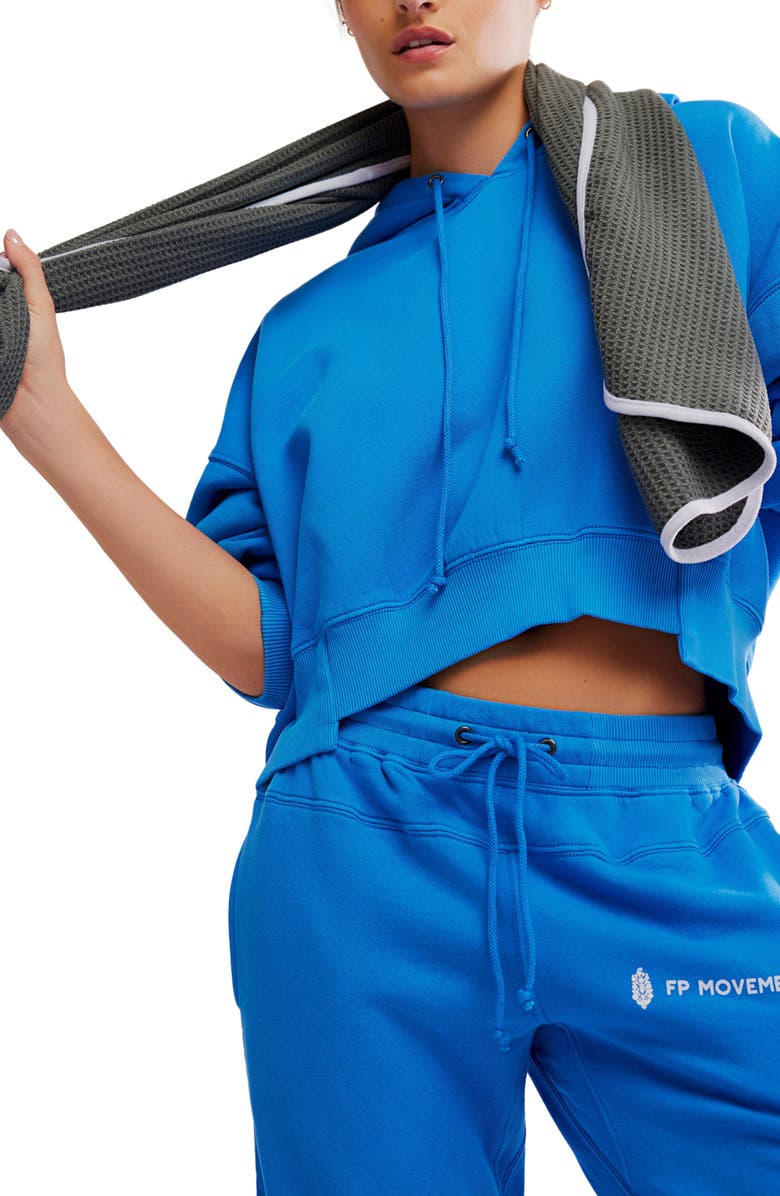 FP Movement by Free People FP Movement Undefeated Cotton Blend Hoodie & Jogger Set, Alternate, color, Light Cobalt Combo