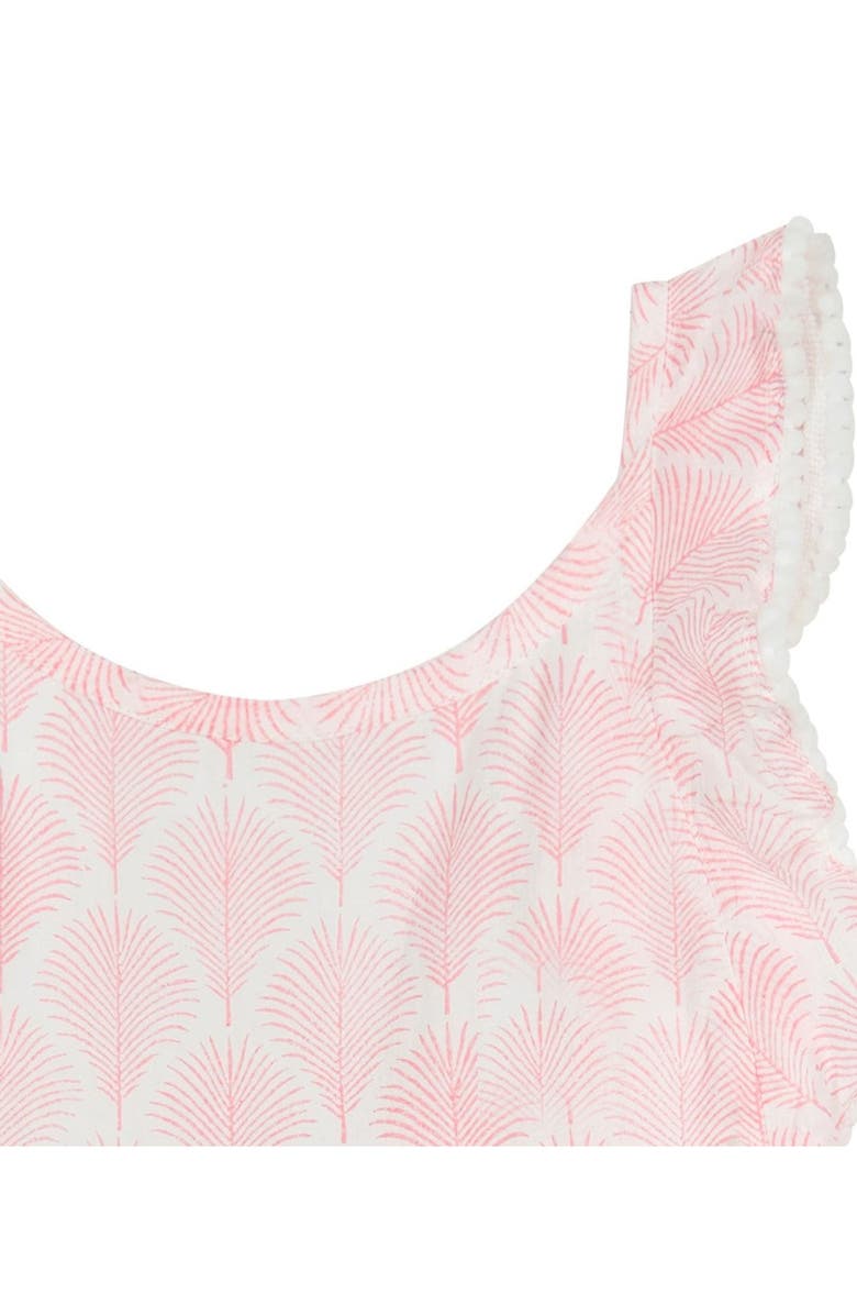 Mer St. Barth Daphne Girl's Flutter Sleeve Dress Pink Feather, Alternate, color, 