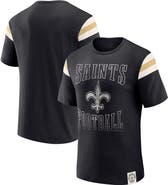 Darius Rucker Collection by Fanatics Men's Darius Rucker Collection by Fanatics Black New Orleans Saints Football Stripe Sleeve T-Shirt