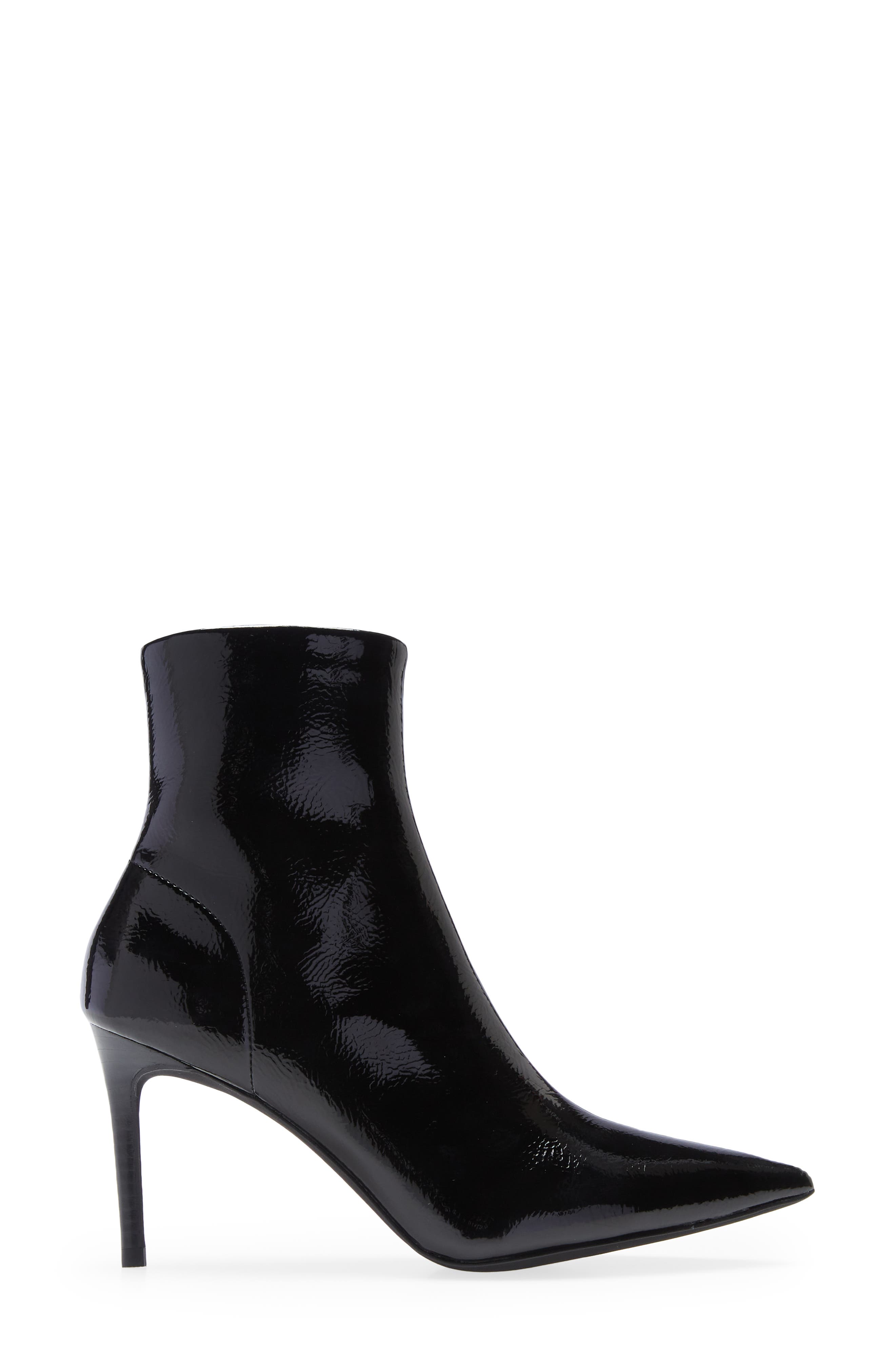 Nixie Pointed Toe Bootie, Alternate, color, BLACK CRINKLE PATENT