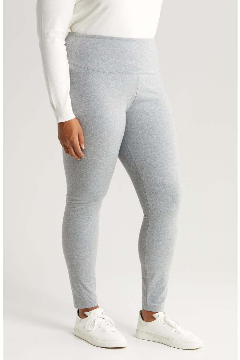 'Lyssentials Flattering Leggings, Alternate, color, GREY MELANGE