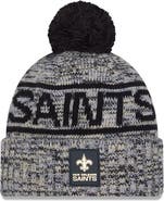 New Era Men's New Era Black New Orleans Saints 2025 Sideline Cold Weather Cuffed Knit Hat with Pom