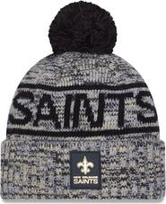 New Era Men's New Era Black New Orleans Saints 2025 Sideline Cold Weather Cuffed Knit Hat with Pom