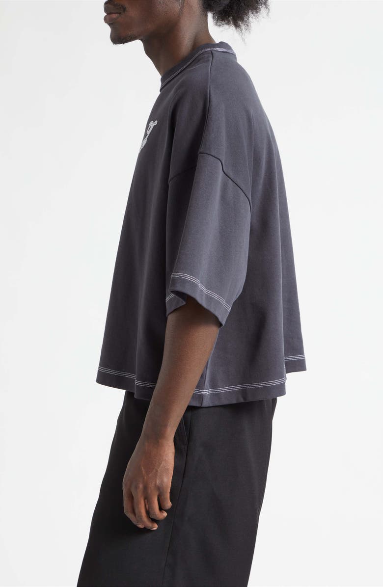 Jacquemus Le T-Shirt Letro Embroidered Monogram T-Shirt, Alternate, color, Dark Navy