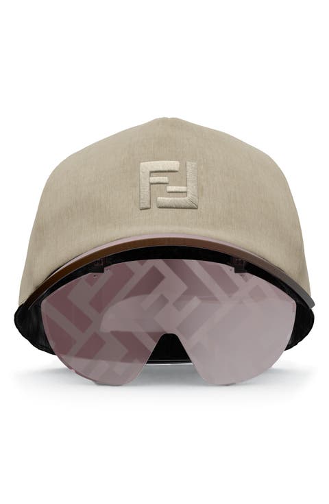 'Fendi Eyecap Baseball Cap with Mask Sunglasses