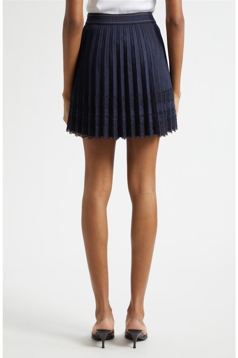 Guipure Lace Trim Laney Skirt, Alternate, color, INDIGO/ NAVY