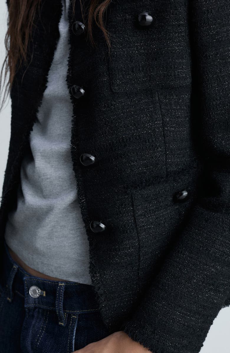 MANGO Pocket Tweed Jacket, Alternate, color,