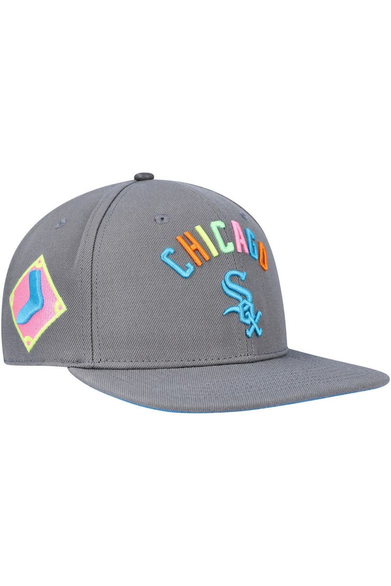 Men's Pro Standard  Gray Chicago White Sox Washed Neon Snapback Hat, Main, color, Gray