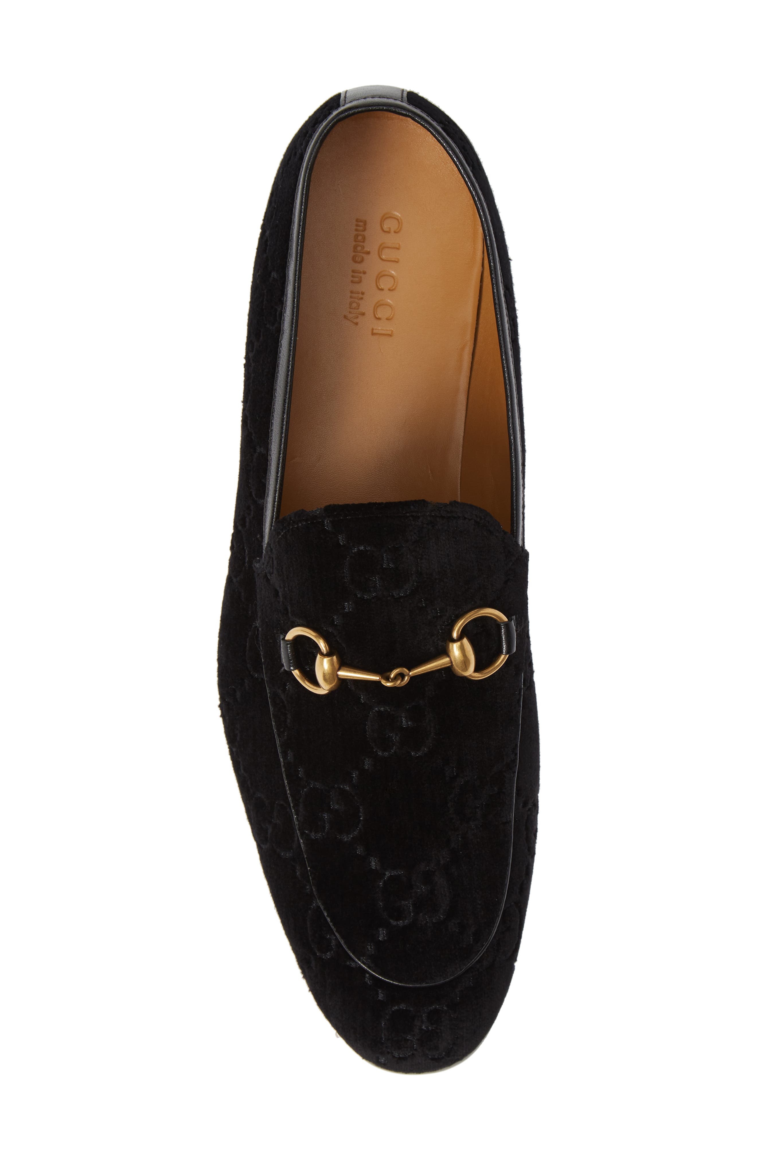 Jordaan Horsebit GG Velvet Loafer, Alternate, color, NERO/ NERO