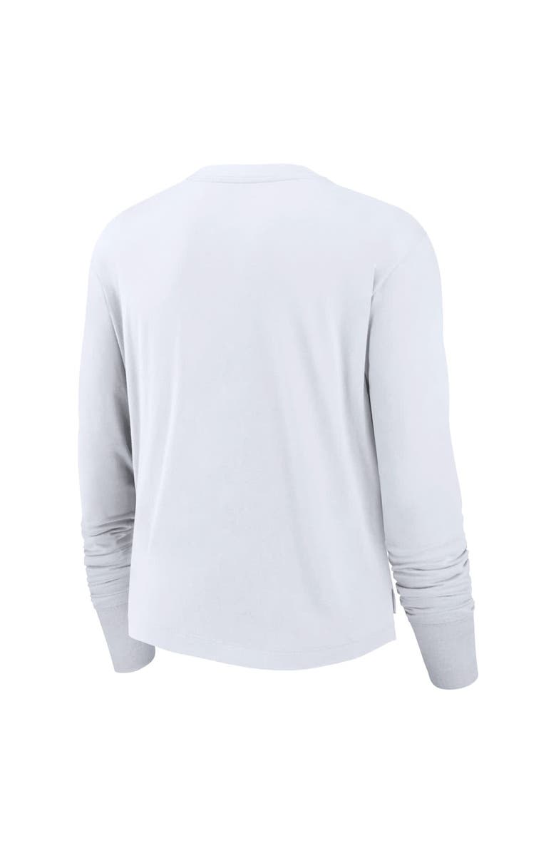 Nike Women's Nike White Las Vegas Raiders Large Logo Cropped Long Sleeve Fashion T-Shirt, Alternate, color, 