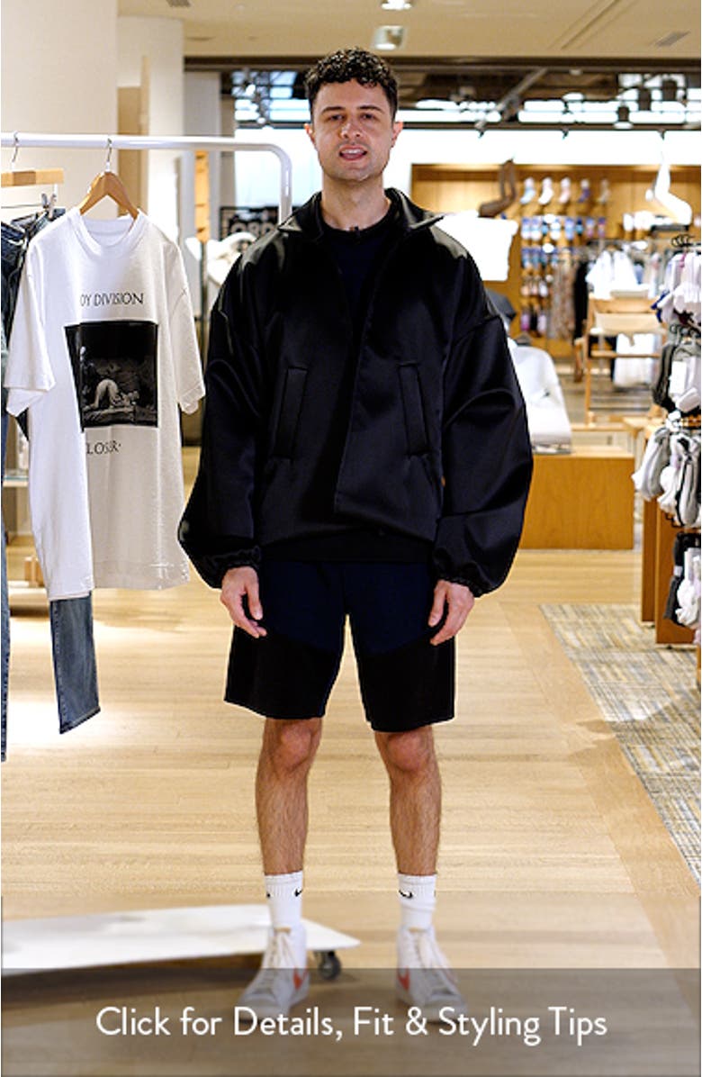 Bonded Satin Bomber Jacket, sales video thumbnail