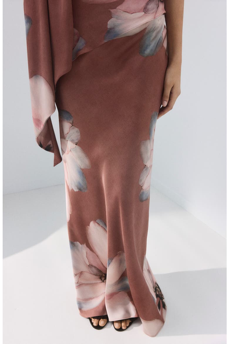 Floral Print Maxi Skirt, Alternate, color, PASTEL PINK