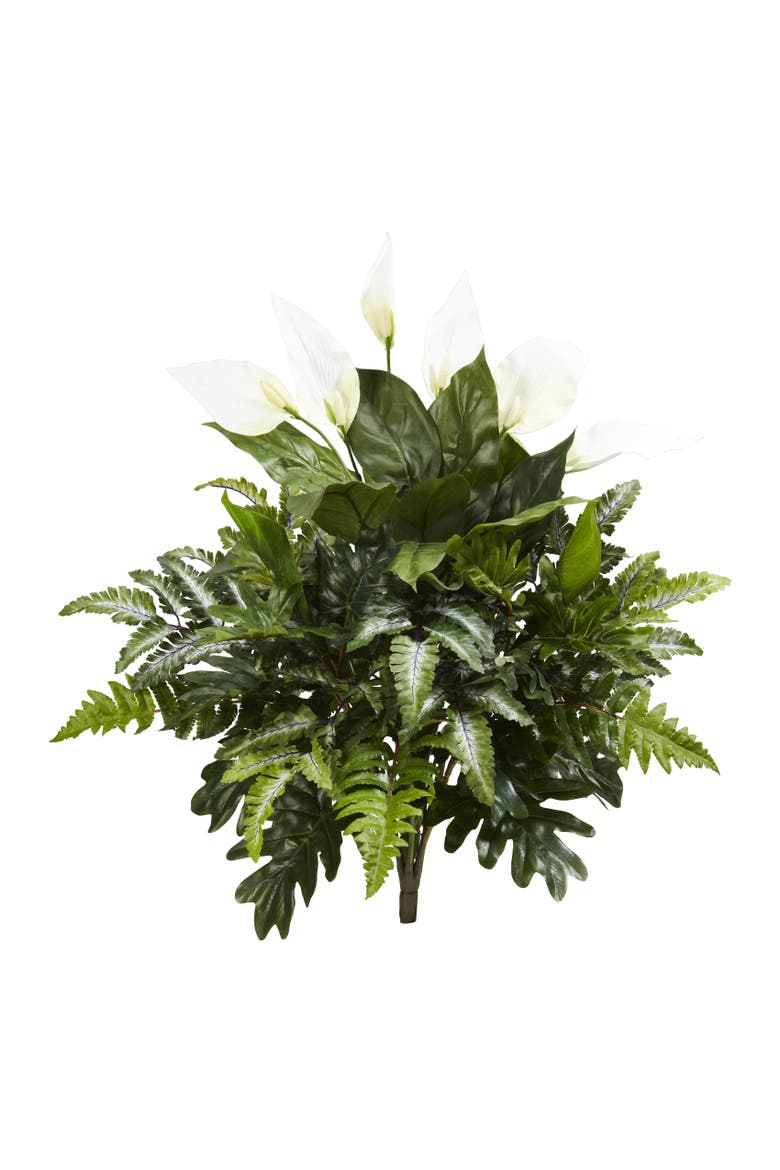 27-in Mixed Spathiphyllum Artificial Plant, Main, color, Green