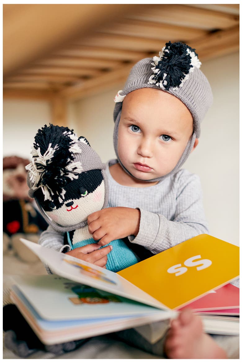 Reed Doll & Beanie Set, Alternate, color, BLACK