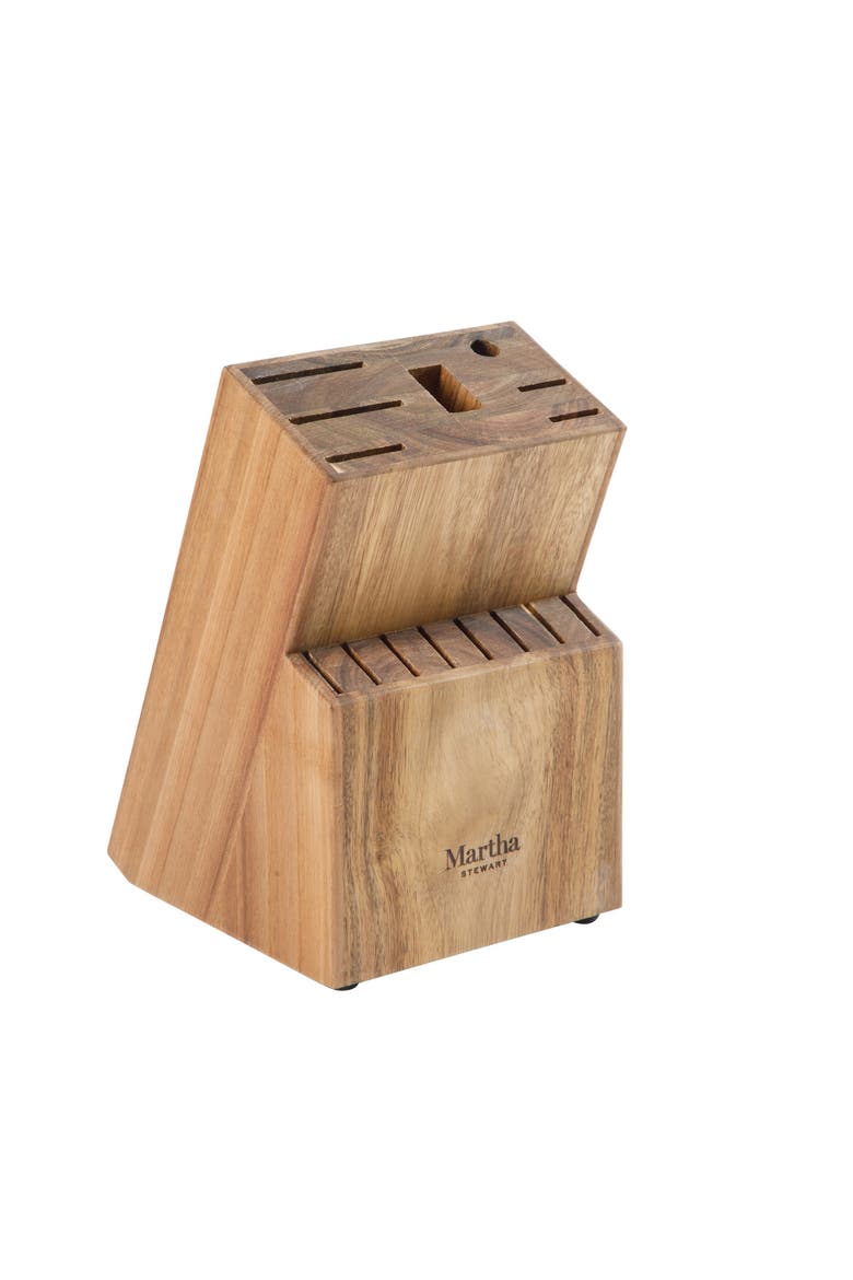 Lockton 16-Piece High-Carbon Stainless Steel Knife Block Set with Acacia Wood Block, Alternate, color, Black/Gold
