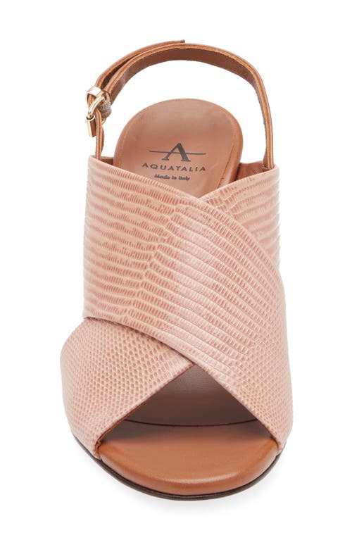 Aquatalia Catarina Embossed Leather Slingback Sandal In Pink Toffee