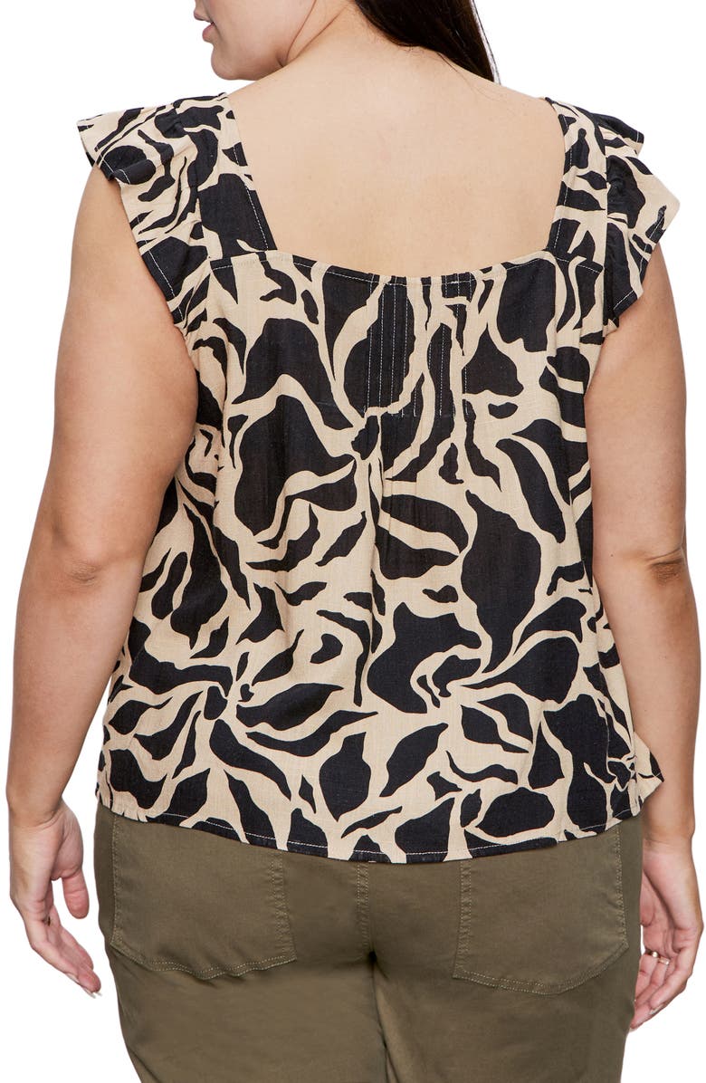 Sanctuary The Time Off Flutter Sleeve Button-Up Top, Alternate, color, Mirage