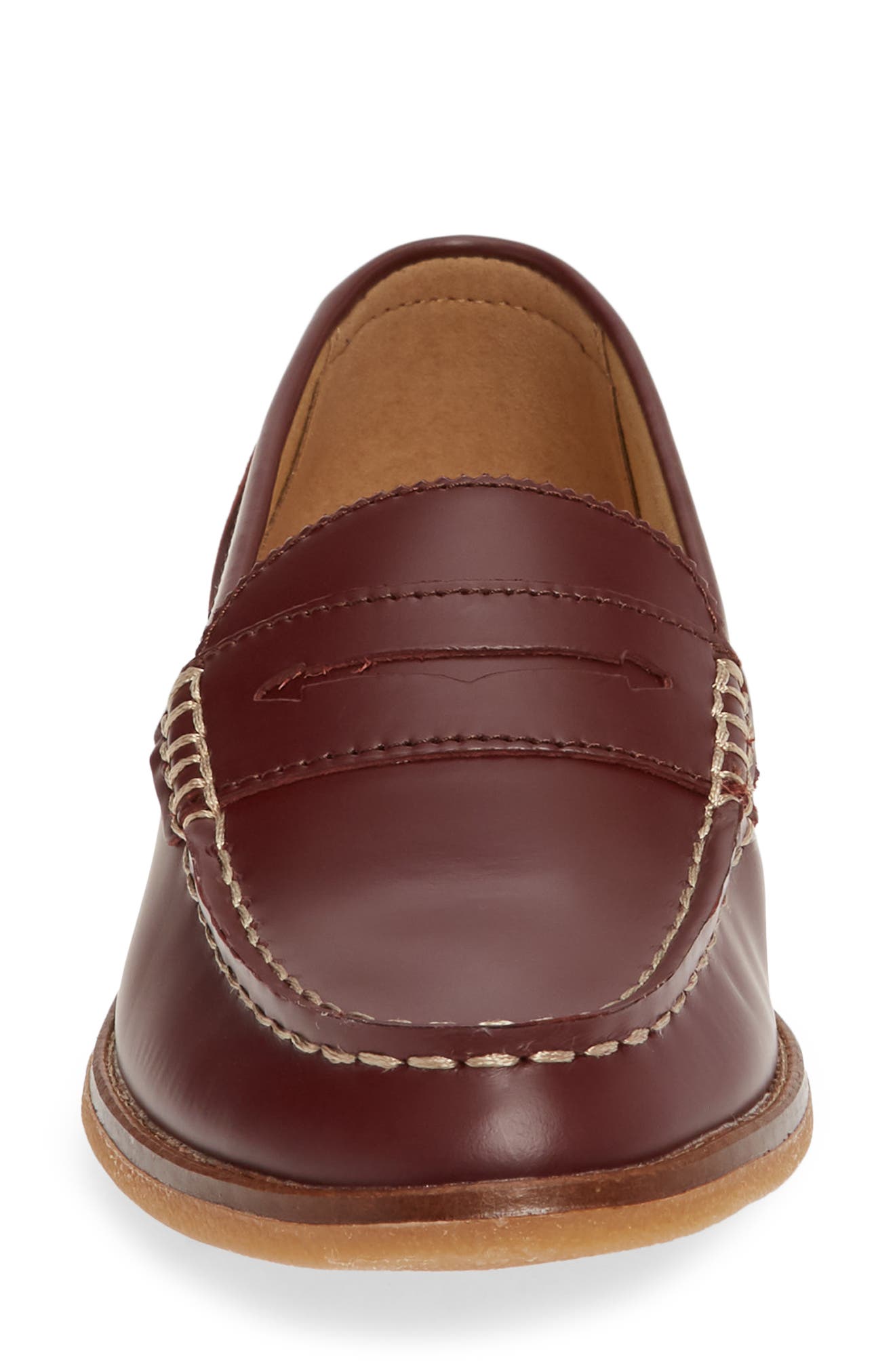Seaport Penny Loafer, Alternate, color, BURGUNDY BOX LEATHER