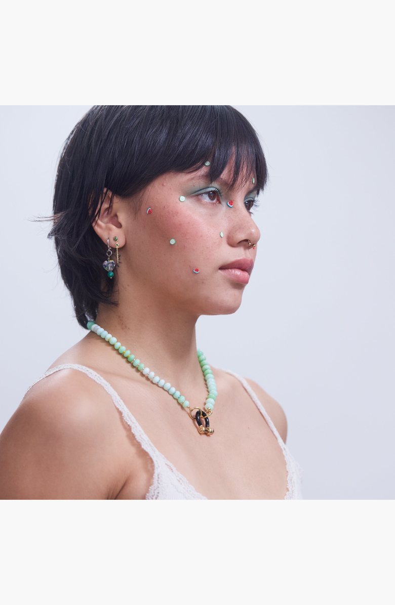 SHOP SPICY DAN Cass Blue Green Opal Gold Plated Necklace, Alternate, color, Blue-Green