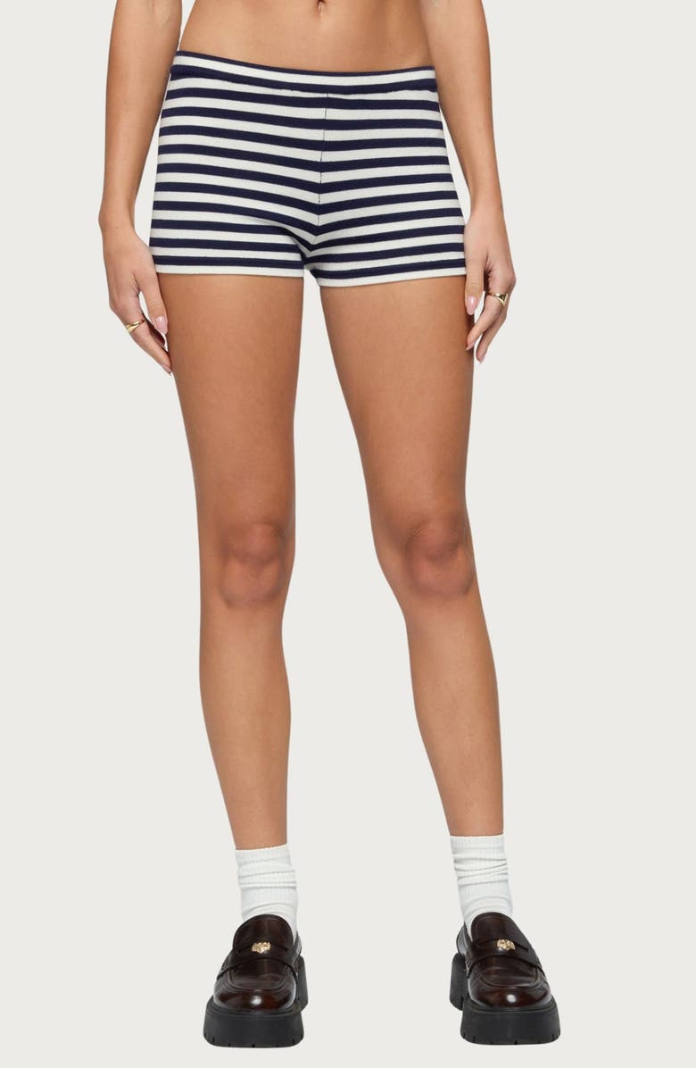 EDIKTED Irena Striped Micro Shorts, Main, color, 