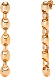 UNODE50 Long Earrings Plated in 18K Gold with Ball-Shaped Links