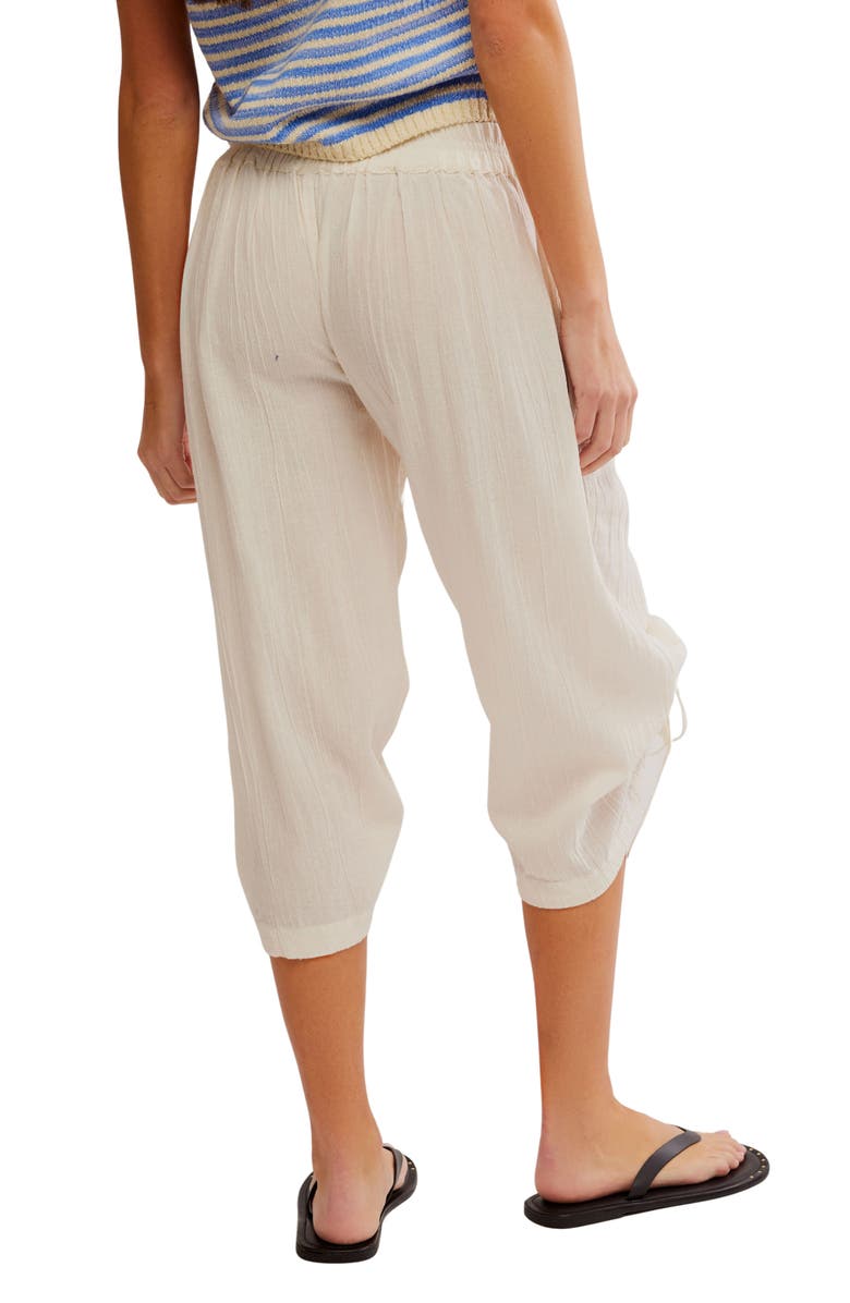 Free People Gianna Ruched Cotton Capri Pants, Alternate, color,