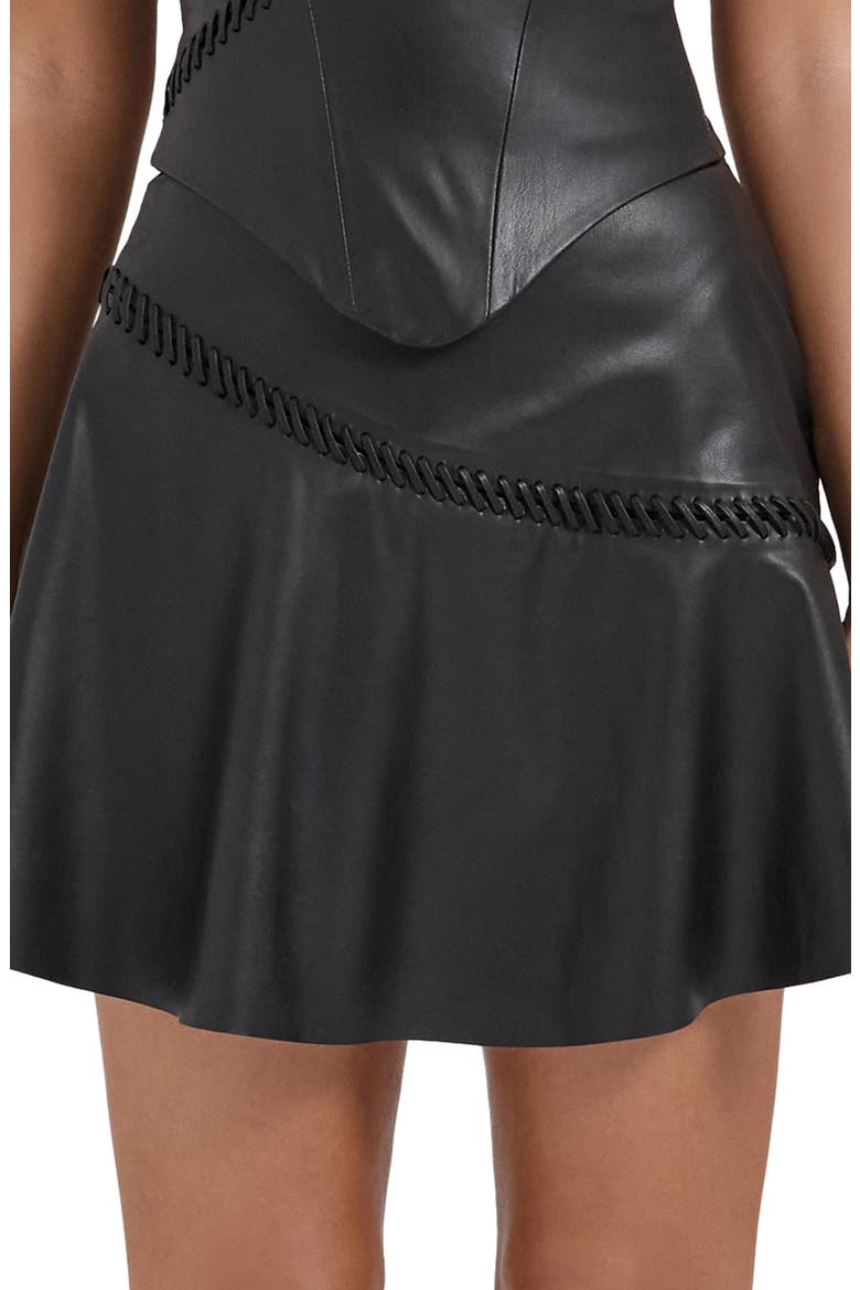 Nova Faux Leather Miniskirt, Alternate, color, BLACK