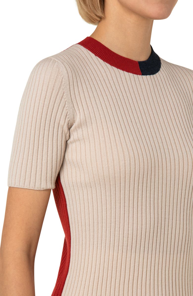 Akris punto Colorblock Ribbed Wool Sweater, Alternate, color, 