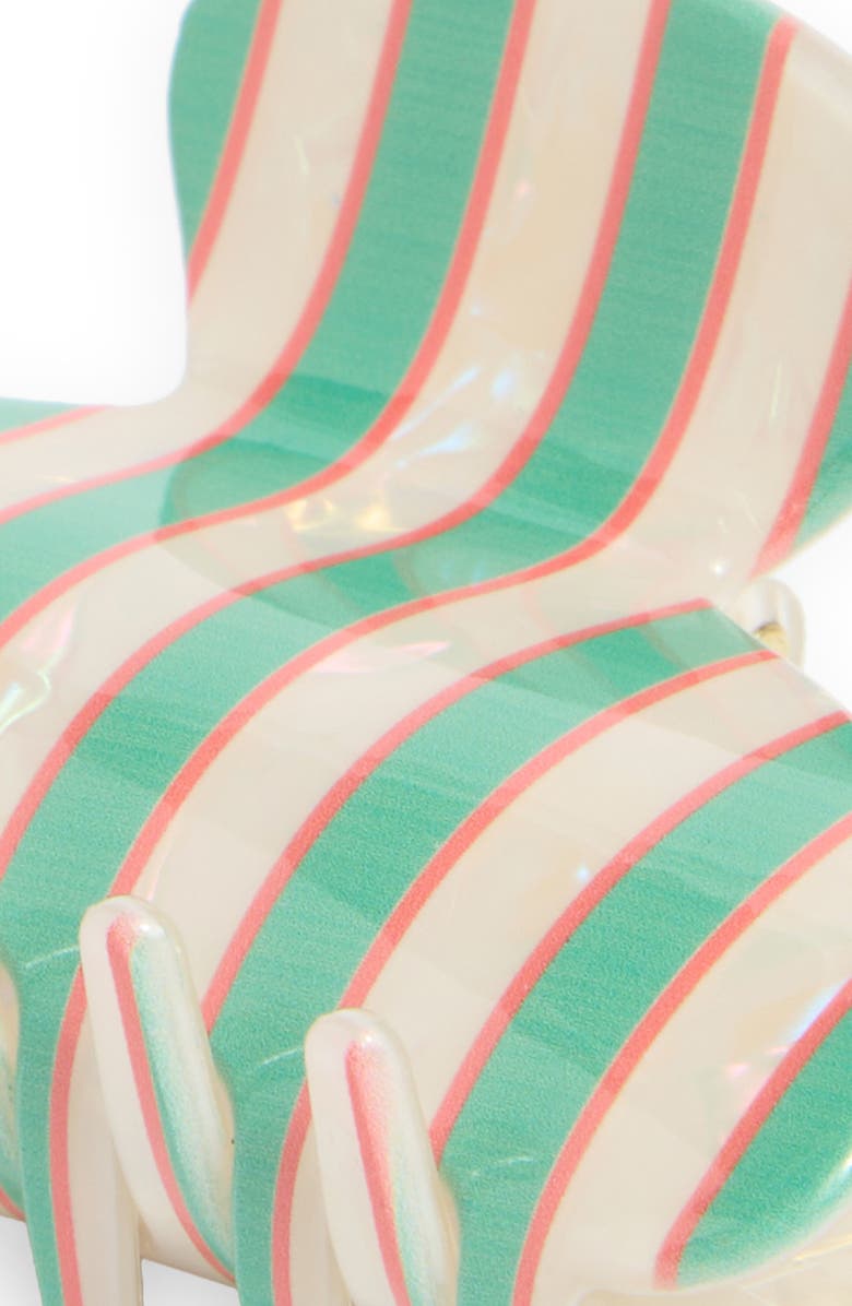 L. Erickson Lottie Stripe Claw Clip, Alternate, color, Teal