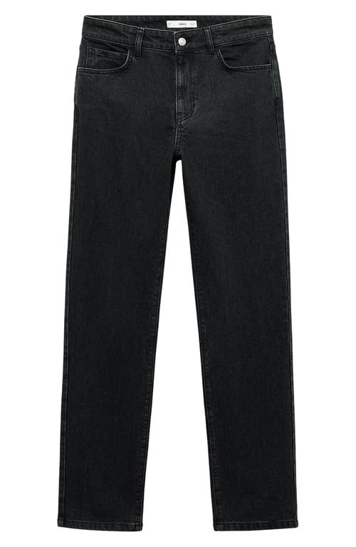 Mango Mid Rise Straight Leg Jeans In Black