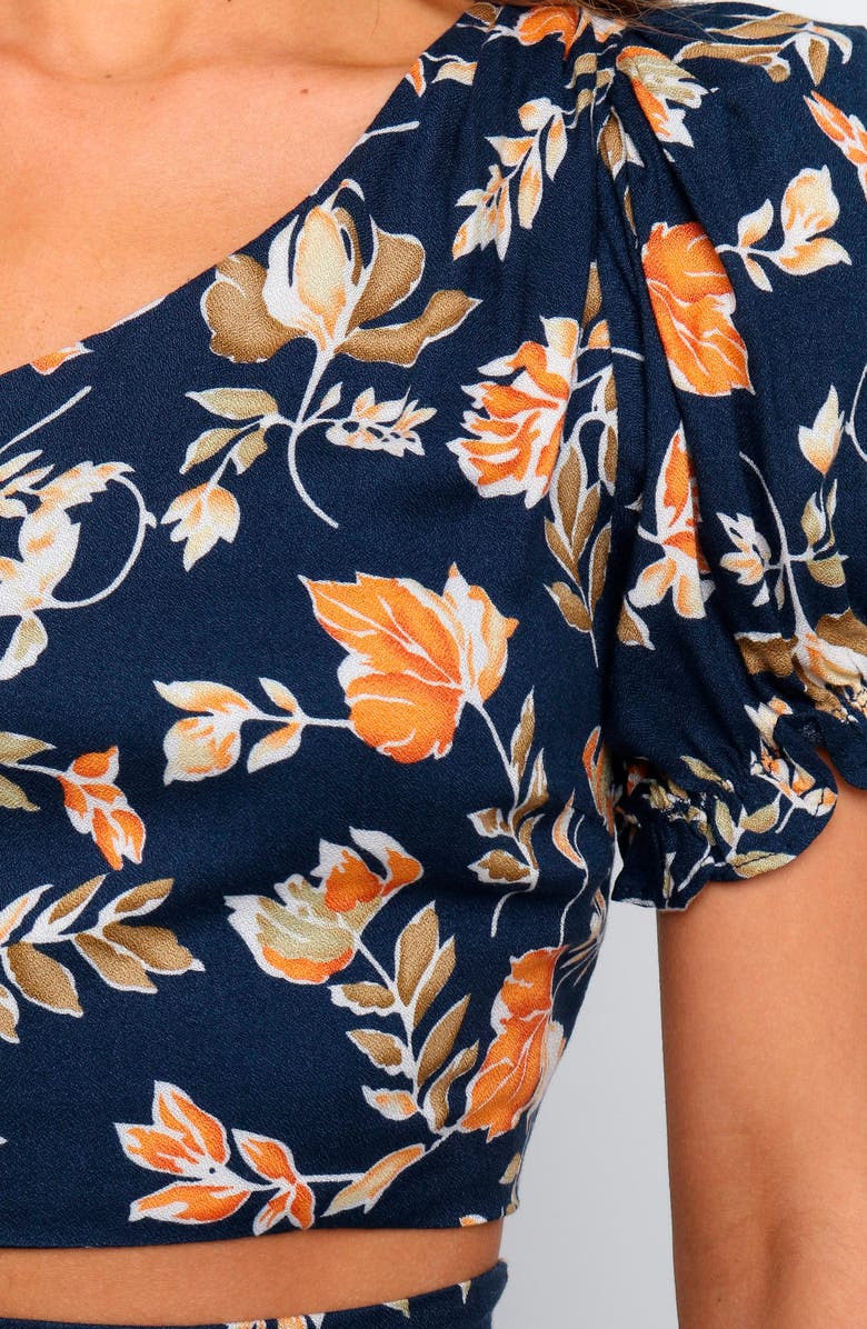 Petal & Pup Aimee One-Shoulder Crop Top, Alternate, color, Navy