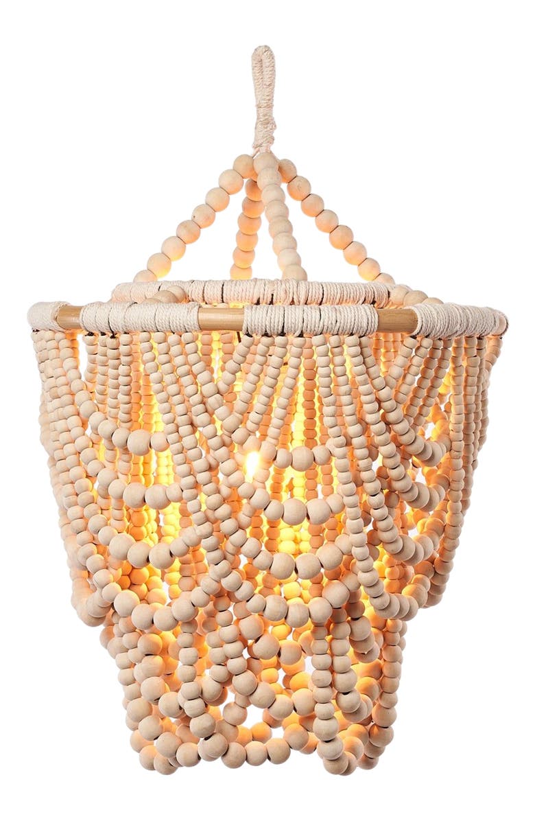 The Artisan & Company Natural Wood Beaded 26 in. Chandelier, Main, color, 