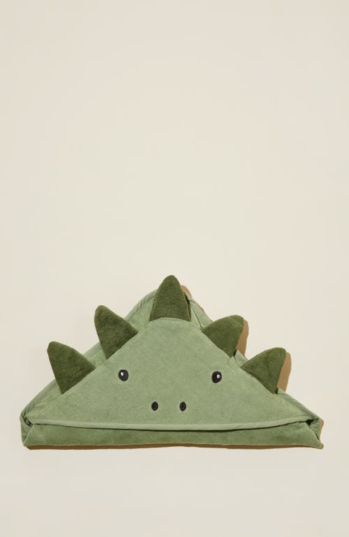 Cotton On Kids Kid's Baby Snuggle Towel In Deep Sage Dino