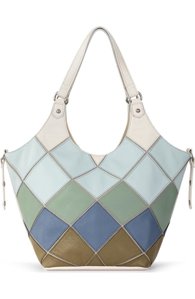 The Sak Roma Shopper Leather Tote Bag, Alternate, color, Loden Multi Patch