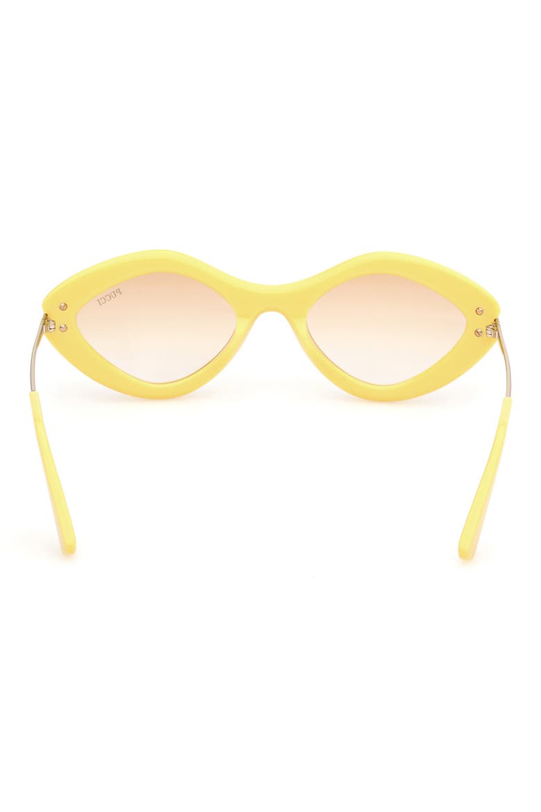 Geometric 54mm Sunglasses, Alternate, color, SHINY YELLOW / GRADIENT BROWN
