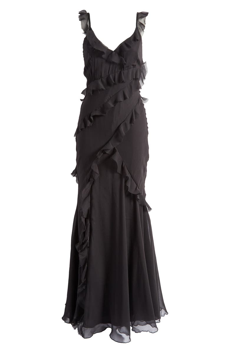 Topshop Ruffle Frill Maxi Dress, Alternate, color,