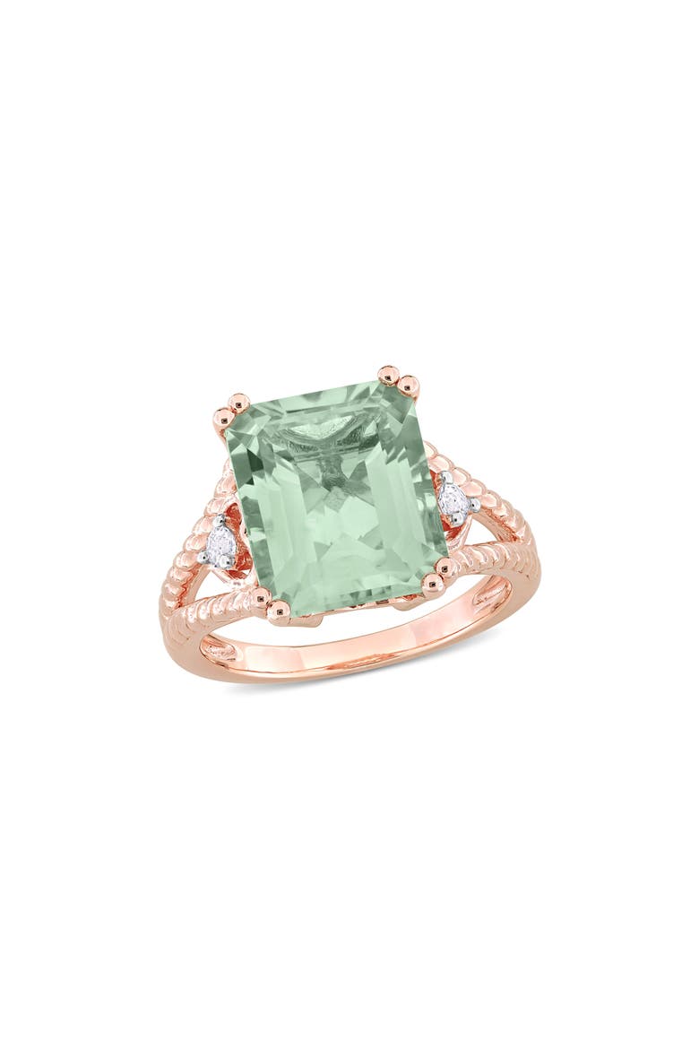 Green Quartz & White Topaz Statement Ring, Main, color, GREEN