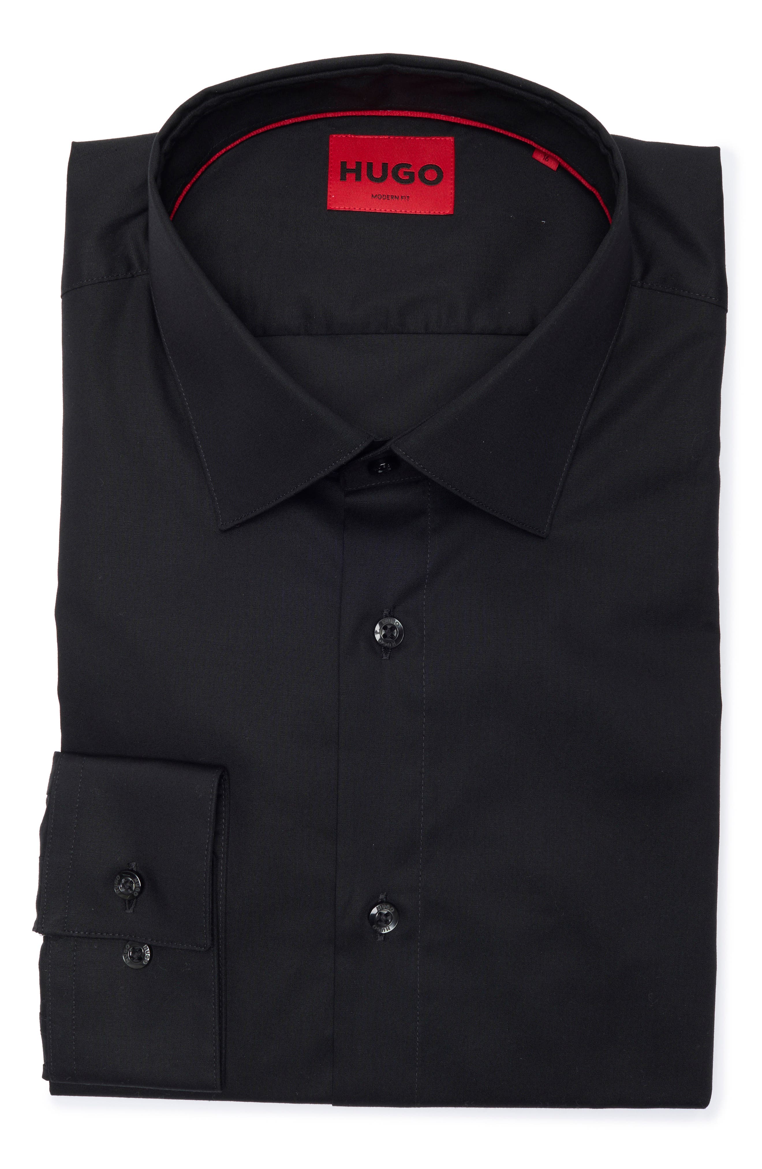 BOSS Valerio Solid Cotton Button-Up Shirt