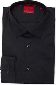 BOSS Valerio Solid Cotton Button-Up Shirt